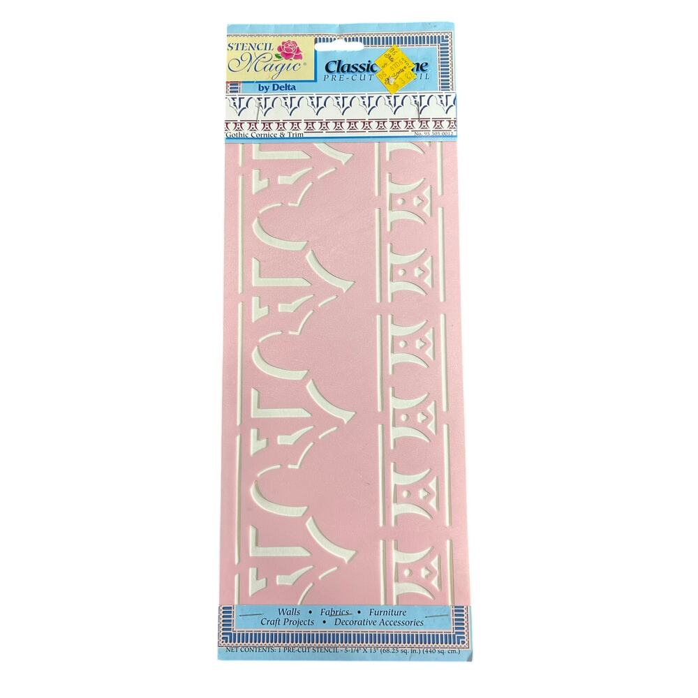 90s Vintage- Stencil Magic By Delta- Gothic Cornice Trim No. 95 305 0012 NWT
